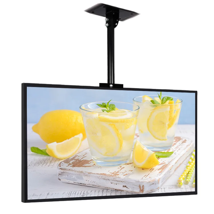floor stand wall-mount ceiling screen media 4k digital lcd high brightness facing semi-outdoor window advertising signage