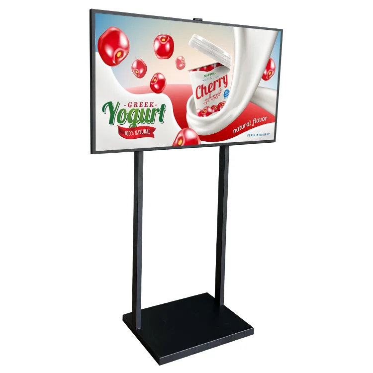 floor stand wall-mount ceiling screen media 4k digital lcd high brightness facing semi-outdoor window advertising signage