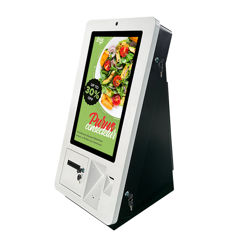 23.8 inch desk top payment self service kiosk for food ordering