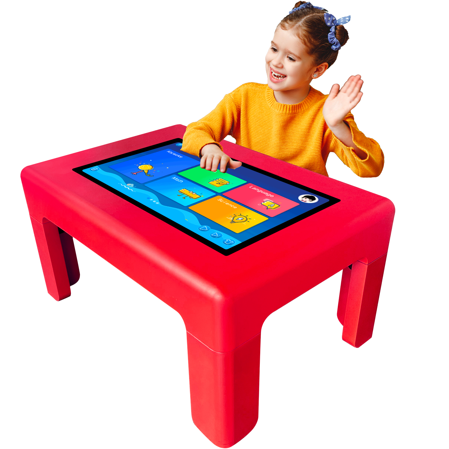 Android Windows Waterproof Screen Kiosk For Kids Education In School Indoor Standing Protection Portable Interactive Touch Table