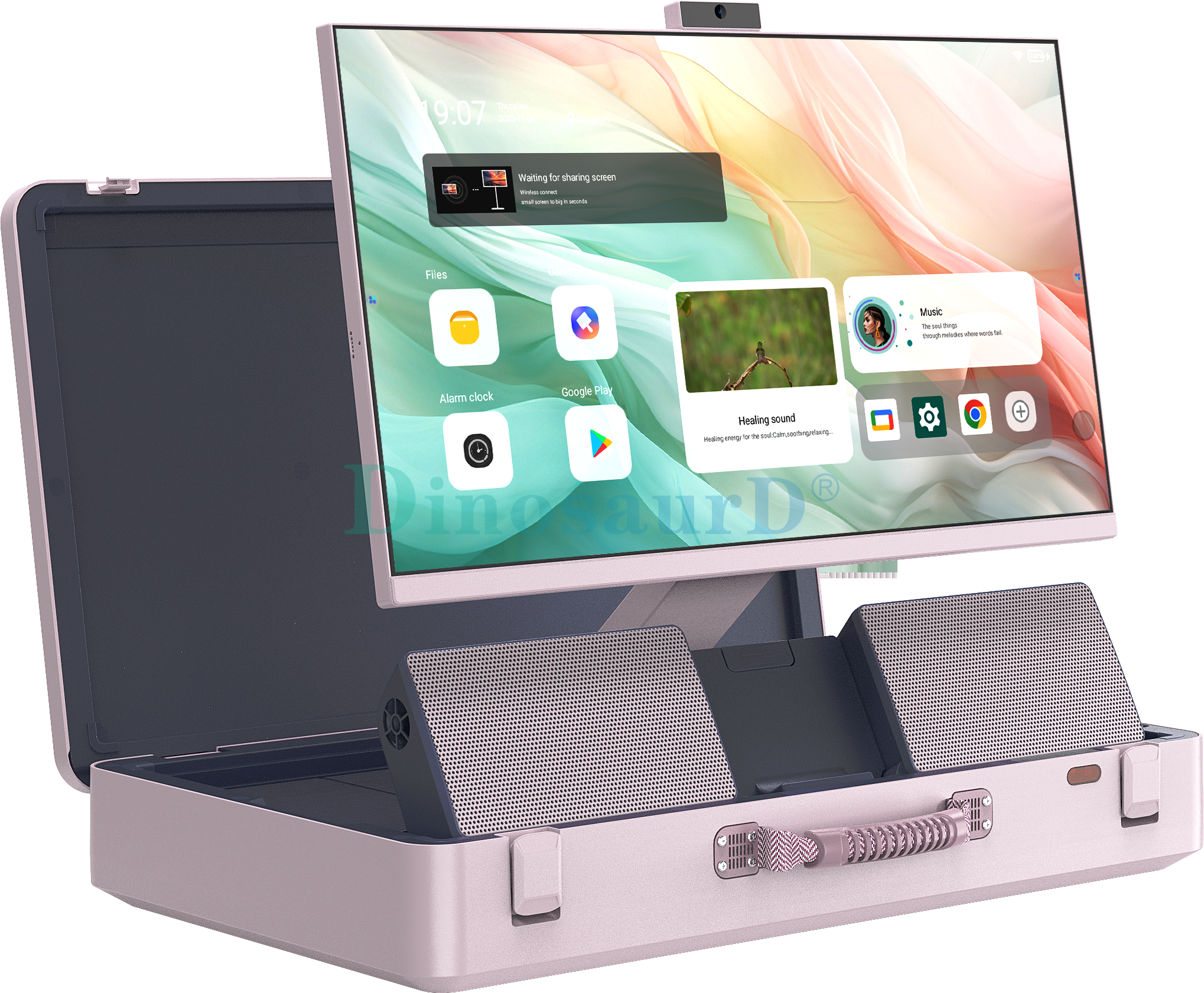 New entertainments Business Use 27-Inch Briefcase Design Tablet PC with Android 14 Wi-Fi Capacitive Touch Screen lcd Portable suitcase TV